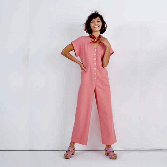 madewell button front day jumpsuit